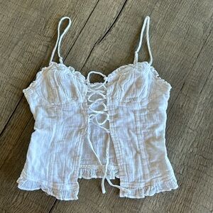 Nia white gauze top